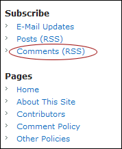 Feedback Loop Blog Sidebar - Comments (RSS)