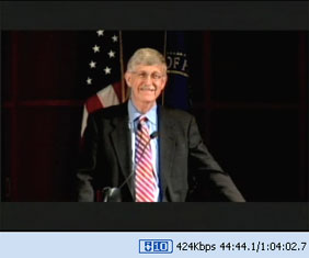 Screenshot of NIH All-Hands Town Meeting with Dr. Collins