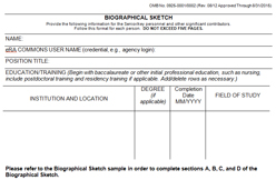 Sample biosketch